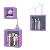 Repisas Cubos Flotantes Set 3 Decoración Moderna Color Mate